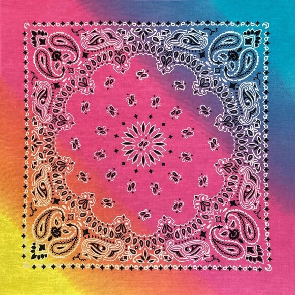 100% Cotton Pastel Paisley Bandanas 22"X22" Adults, Kids, Dogs, Crafts, Made USA - Picture 1 of 1